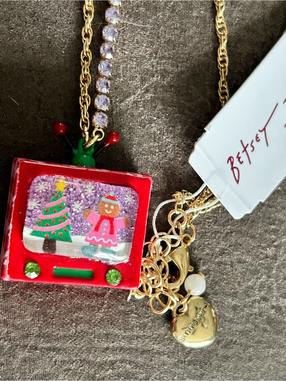 Betsy Johnson Christmas festive necklace 18-20 inches